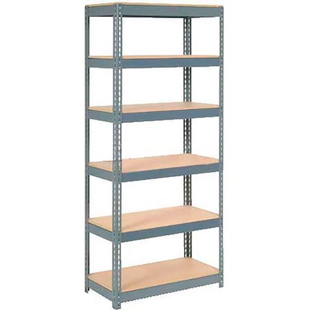 Global Industrial Extra Heavy Duty Shelving 36W x 18D x 72H With 6 Shelves, Wood Deck, Gry B2297243